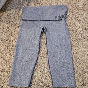PINK Victoria's Secret Gray Fold-Over Waist Capris